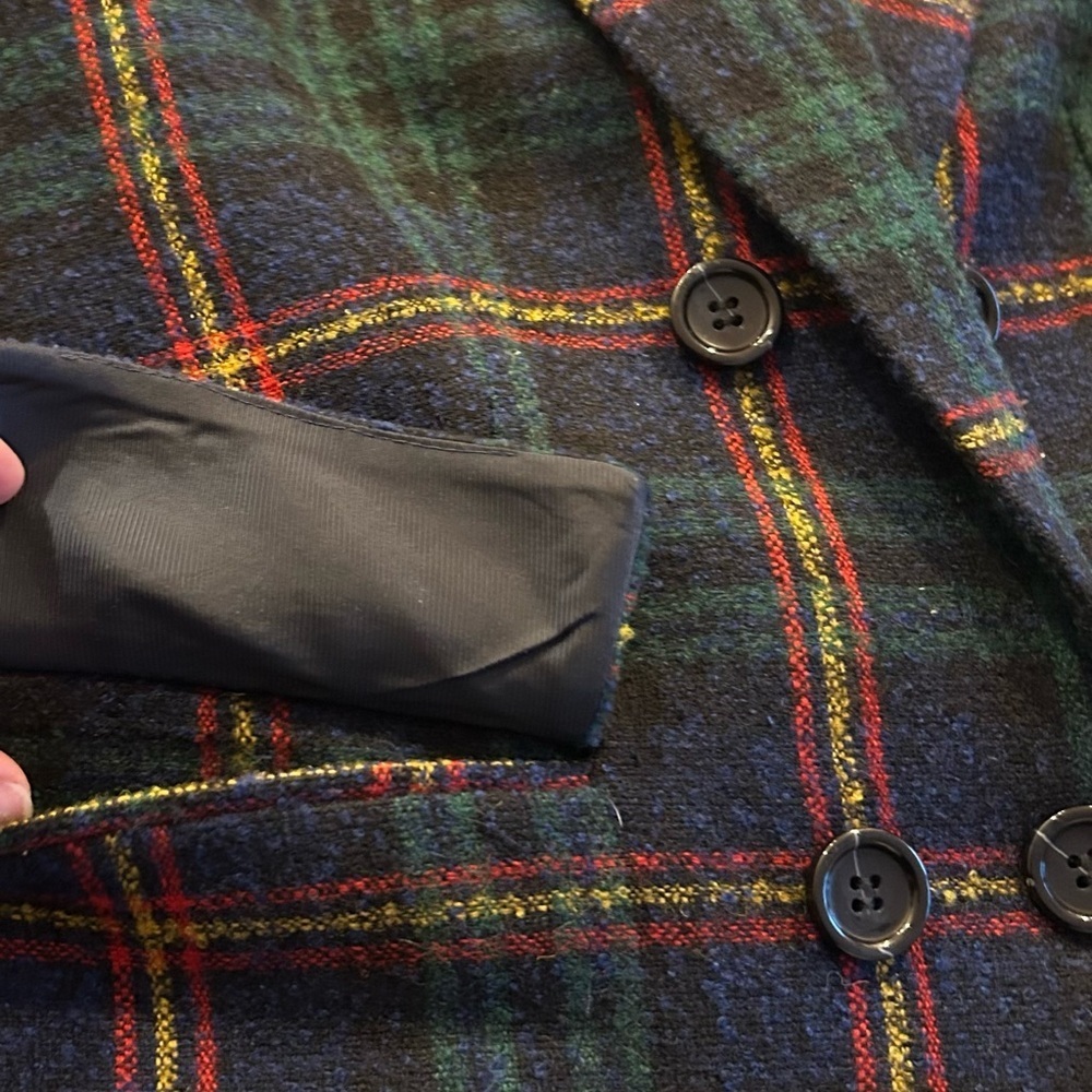 Talbots Plaid Multicolor Wool Blend Relaxed Boucle Blazer Size 4  P214019017 - Picture 6 of 13